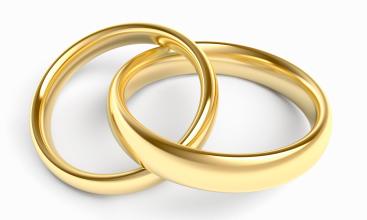 Two gold wedding rings