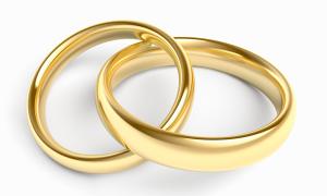 Two gold wedding rings